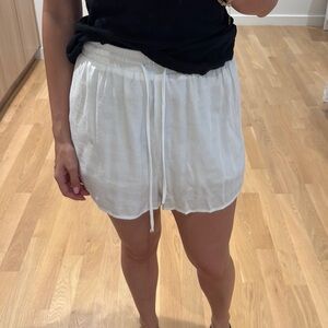 Princess Polly White Linen Drawstring Shorts
